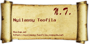 Nyilassy Teofila névjegykártya